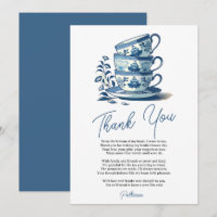 Tazas de té apiladas azules de Chinoiserie para de