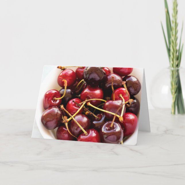Tarjeta De Agradecimiento tazón de cerezas (Anverso)