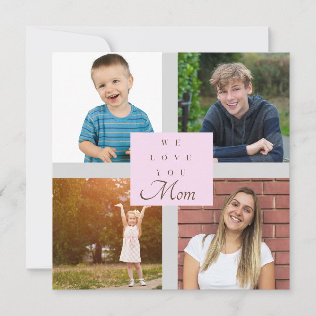 Tarjeta De Agradecimiento Te Amamos Mamá (Anverso)
