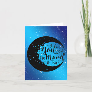 Tarjeta De Agradecimiento Te amo a la carta de la luna y la espalda