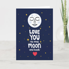 Tarjeta De Agradecimiento Te amo al diseño de arte de la luna y la espalda
