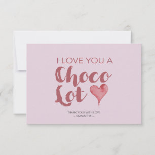 Tarjeta De Agradecimiento Te amo el chocolate gracias a San Valentín