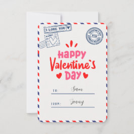 Tarjeta De Agradecimiento Te Amo Feliz Día de San Valentín Saludos romántico