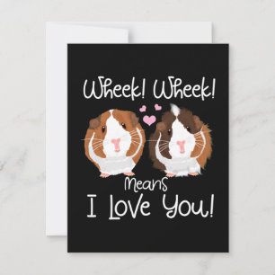 Tarjeta De Agradecimiento Te Amo Guinea Pig Cavy Roddent