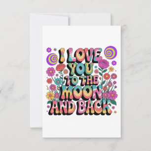 Tarjeta De Agradecimiento Te amo hasta la luna y de vuelta