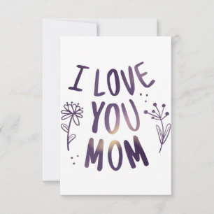Tarjeta De Agradecimiento Te Amo Mamá Floral Día de la Madre Ideas Regalo