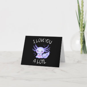 Tarjeta De Agradecimiento Te amo mucho Axolotl enamorado Prin de lona falsa