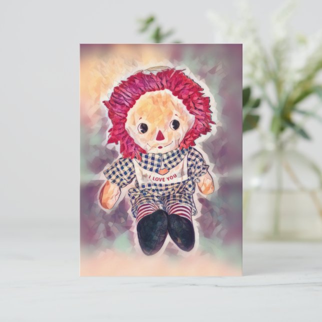 Tarjeta De Agradecimiento Te Amo Rag Doll (Anverso de pie)