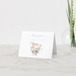 Tarjeta De Agradecimiento Té de flores elegante desayuno nupcial
