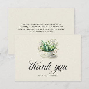 Tarjeta De Agradecimiento Té de la Lily del Valle Elegante Despedida de Solt