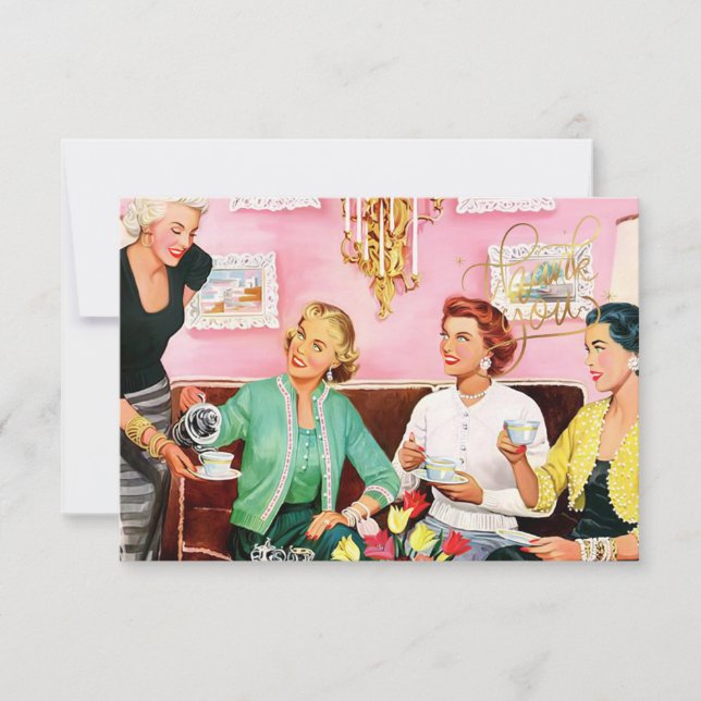 Tarjeta De Agradecimiento Té de la tarde de los años 50    (Anverso)