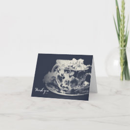 Tarjeta De Agradecimiento Té Glam & Perlas Elegante Chic Nupcial Gracias