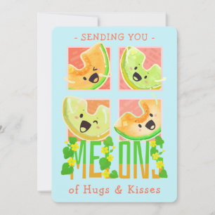 Tarjeta De Agradecimiento Te mandan melones de abrazos y besos   Pun