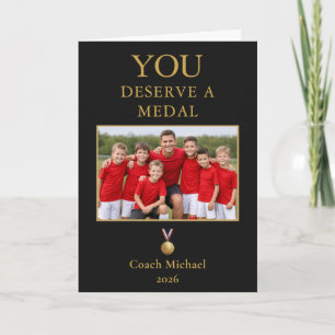 Tarjeta De Agradecimiento Te Mereces una Medalla Foto del Equipo del Entrena