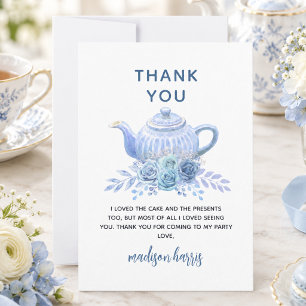 Tarjeta De Agradecimiento Té para Dos – Floral 2do Cumpleaños