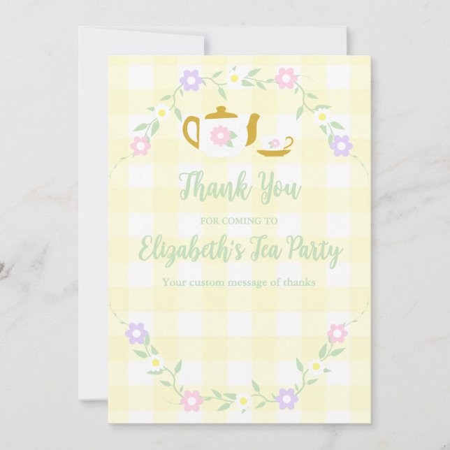 Tarjeta De Agradecimiento Té para dos niña cumpleaños 2 (Anverso)