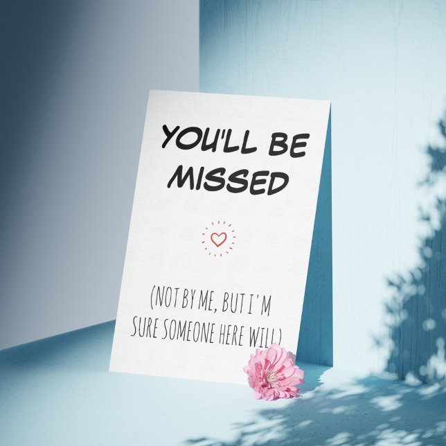Tarjeta De Agradecimiento Te perderás: Dejando a un trabajador personalizado (You'll Be Missed: Personalized Coworker Leaving Cards)