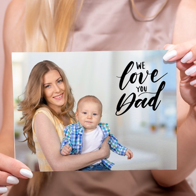Tarjeta De Agradecimiento Te queremos papá, papá, padre, foto personalizada (Subido por el creador)