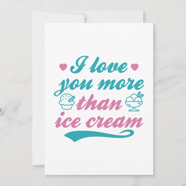 Tarjeta De Agradecimiento Te Quiero Más Que Crema De Hielo (Anverso)