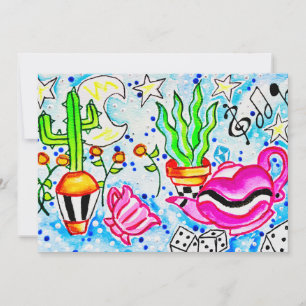 Tarjeta De Agradecimiento Té Rosa & Cactus