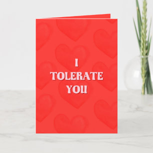 Tarjeta De Agradecimiento Te tolero El día de San Valentín travieso
