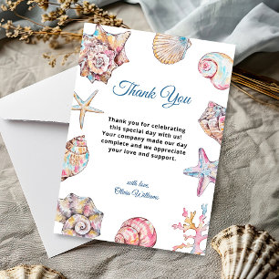 Tarjeta De Agradecimiento Te Veremos Pronto Fiesta de Bebé Caracol de Mar