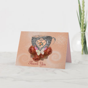 Tarjeta De Agradecimiento Té y Rosas