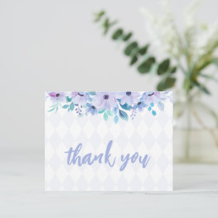 Tarjeta De Agradecimiento Tea Fiesta Purple Watercolor Baby Shower