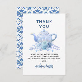 Tarjeta De Agradecimiento Tea for Two – Floral 2nd Birthday
