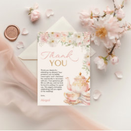 Tarjeta De Agradecimiento Tea Party Bridal Shower Thank You Card