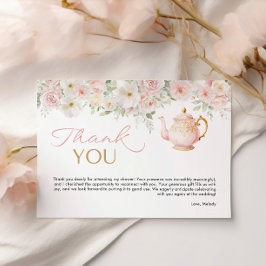 Tarjeta De Agradecimiento Tea Party Bridal Shower Thank You Card