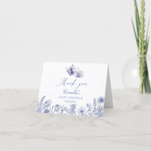 Tarjeta De Agradecimiento Tea Time Toile Tema Baby Shower