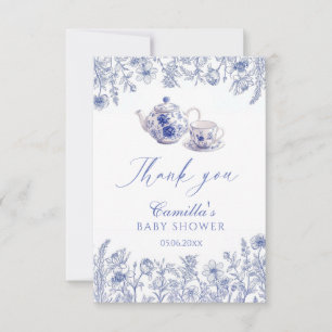 Tarjeta De Agradecimiento Tea Time Toile Tema Baby Shower