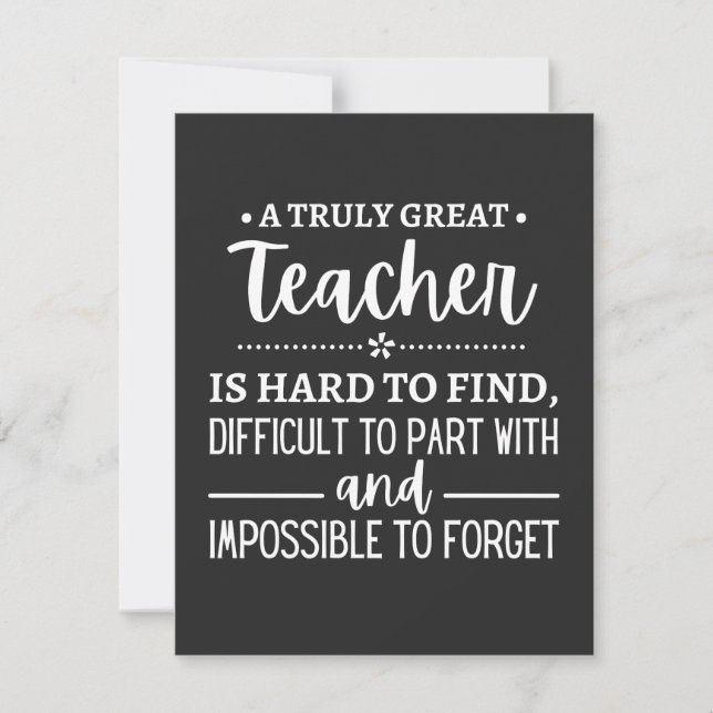 Tarjeta De Agradecimiento teacher Gift, A Truly Great Teacher (Anverso)