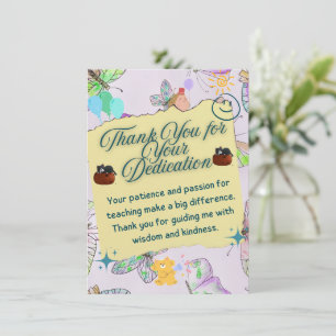 Tarjeta De Agradecimiento teacher thank you card.