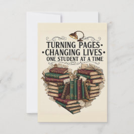 Tarjeta De Agradecimiento Teacher Thank You Card | Book Heart Flat Note