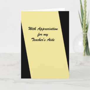 Tarjeta De Agradecimiento Teacher's Aide Thank You, Tan and Black