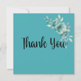 Tarjeta De Agradecimiento Teal Whisper Blooms Wedding