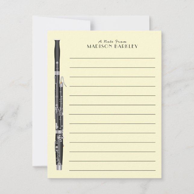 Tarjeta De Agradecimiento Teatro de música de Bassoon Woodwind (Anverso)