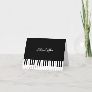 Tarjeta De Agradecimiento Teclado de piano elegante músico personalizado