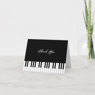 Tarjeta De Agradecimiento Teclado de piano elegante personalizado para músic