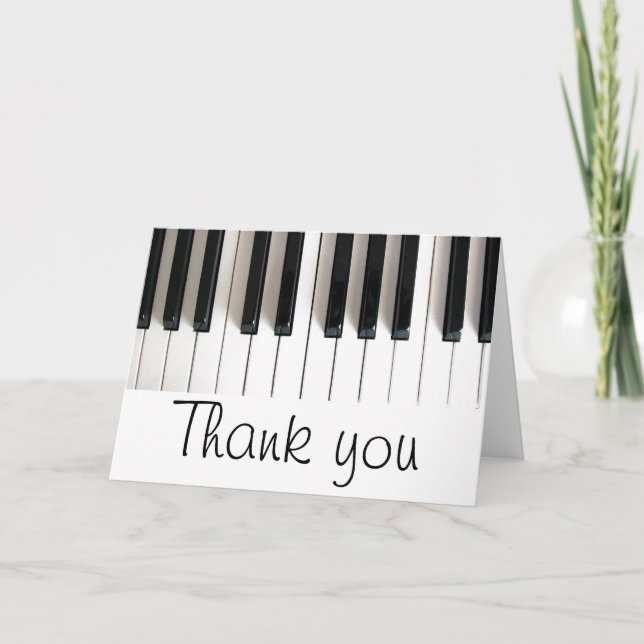 Tarjeta De Agradecimiento teclado piano gracias (Anverso)