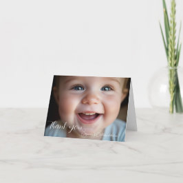 Tarjeta De Agradecimiento Teddy Bear 1er cumpleaños Globos coloridos