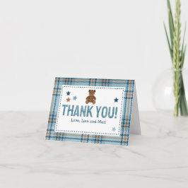 Tarjeta De Agradecimiento Teddy Bear 1st Birthday or Baby Shower Thank you 