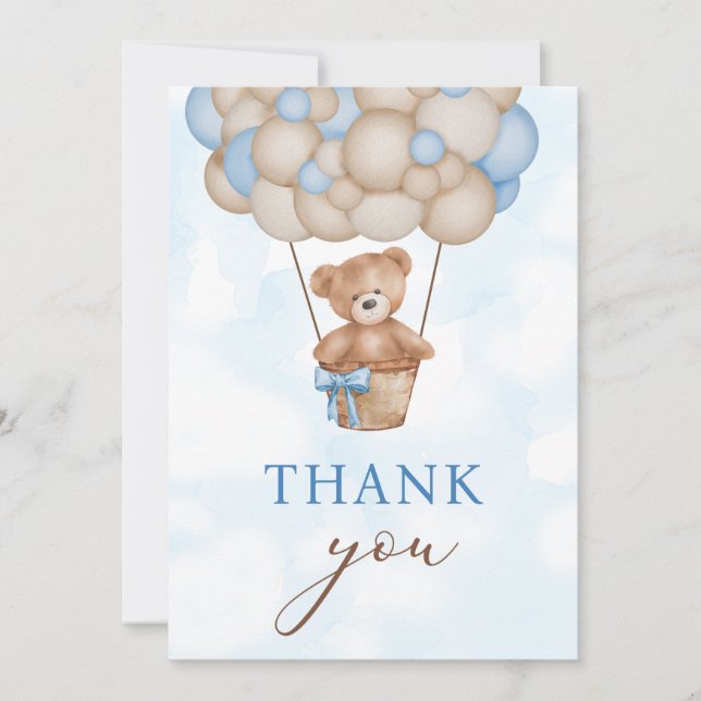 Tarjeta De Agradecimiento Teddy Bear Baby (Anverso)