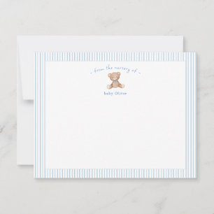 Tarjeta De Agradecimiento Teddy Bear Baby Boy azul