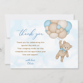 Tarjeta De Agradecimiento Teddy Bear Baby Shower
