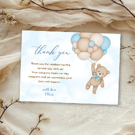 Tarjeta De Agradecimiento Teddy Bear Baby Shower