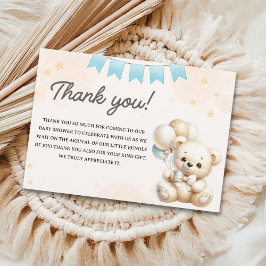 Tarjeta De Agradecimiento Teddy Bear Baby Shower"