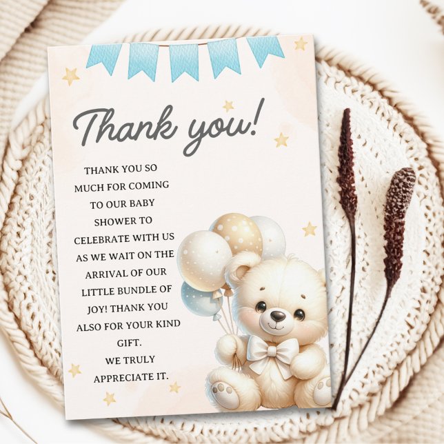 Tarjeta De Agradecimiento Teddy Bear Baby Shower" (Subido por el creador)
